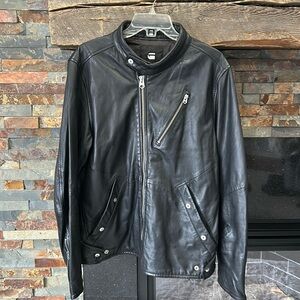 G-Star raw leather jacket! Cow leather black